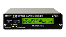 Front panel of the LEI 599 HD SD Caption Decoder